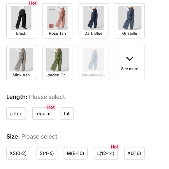 HALARA Blue Waffle Knit Wide Leg High-Waisted Pants size L (12-14) NWT - Picture 8 of 8